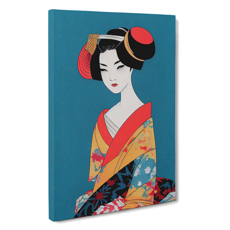XC1022-38X A Dazzling Geisha - Wrapped Canvas Print, 50cm H x 35cm W x 3cm D