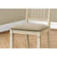 Ensemble de 2 chaises d'appoint rembourrées au fini blanc épuré avec tissu d'aspect lin beige, hauteur de 37,5 pouces pour la cuisine ou la salle à manger, style transitionnel