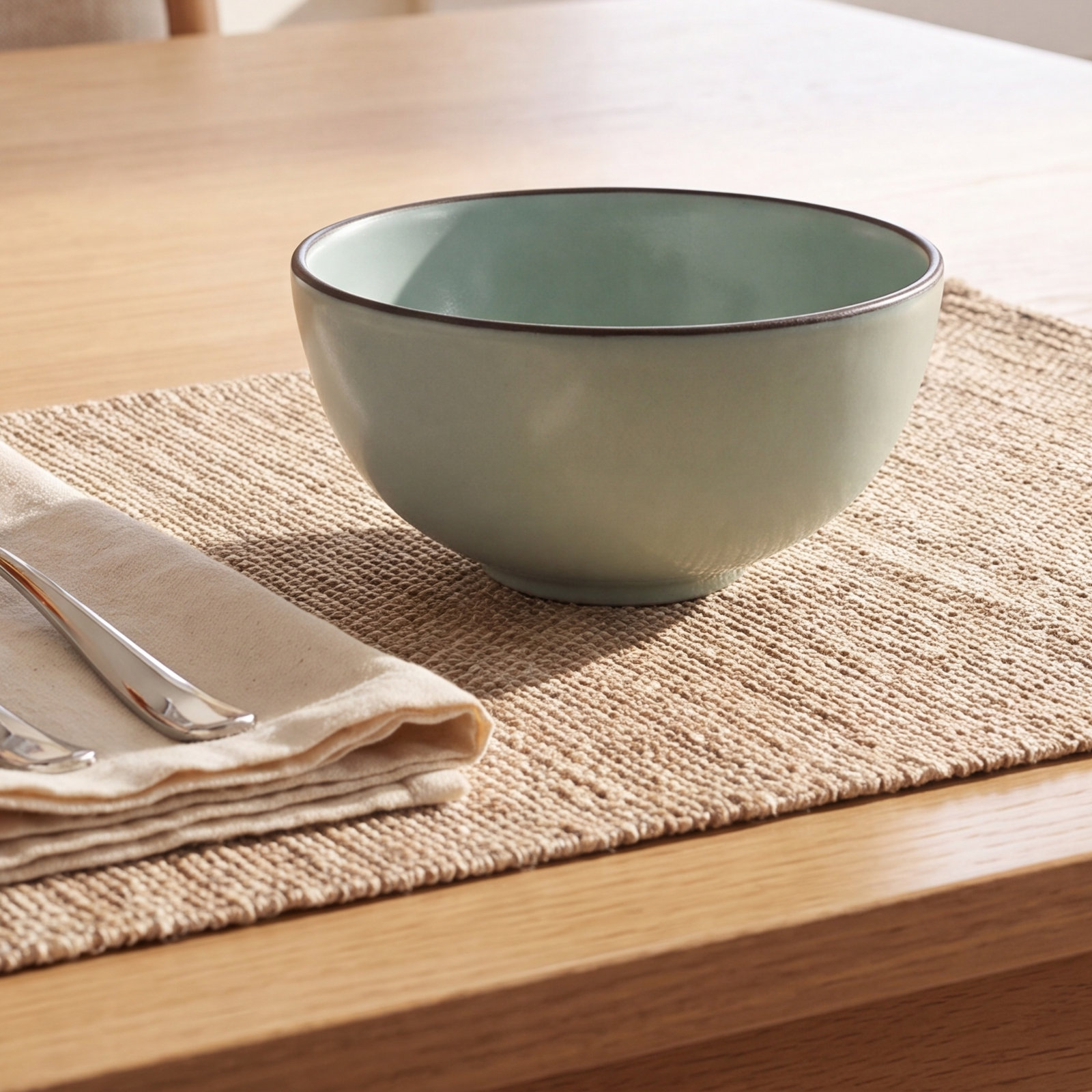 Stacked Organic Stoneware Cereal Bowl, Sky