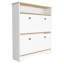 Range-chaussures H 46 po, une tablette de rangement ouverte, deux tiroirs de rangement internes, deux portes