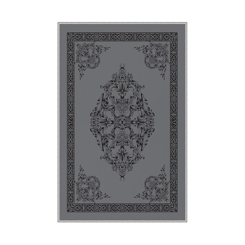 Tapis antibactérien 100% polyester, 3,3 x 9,8 pi, 650 g / m² | Dessous en PVC antidérapant, hauteur de poils de 0,3 po | Tissé avec impression numérique 3D, lavable à la machine, durable et élégant pour la décoration intérieure