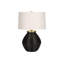 Lighting, H 25 po, lampe de table, béton noir, abat-jour ivoire / crème, contemporain-1960484538-1960484539