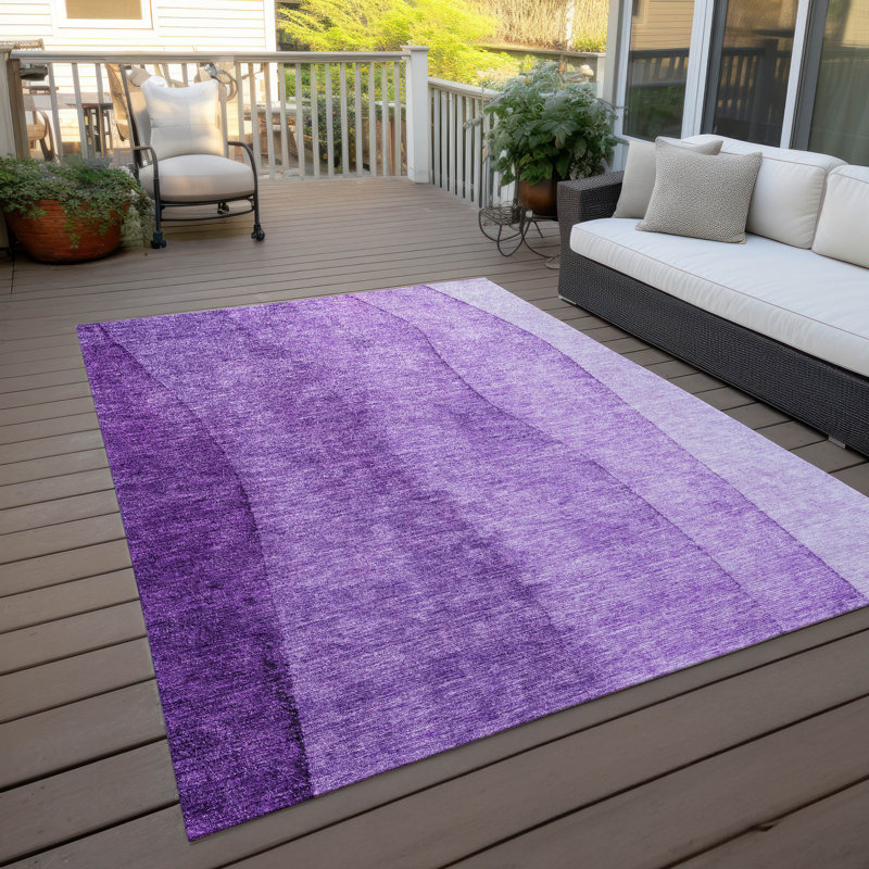 Lavonia Washable Ombre Indoor / Outdoor Rug, Rectangle 8' x 10'