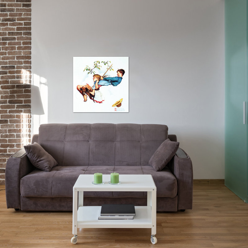 «Young Love Swinging» par Norman Rockwell, impression sur toile tendue, H 37 po x l 37 po x P 1,5 po