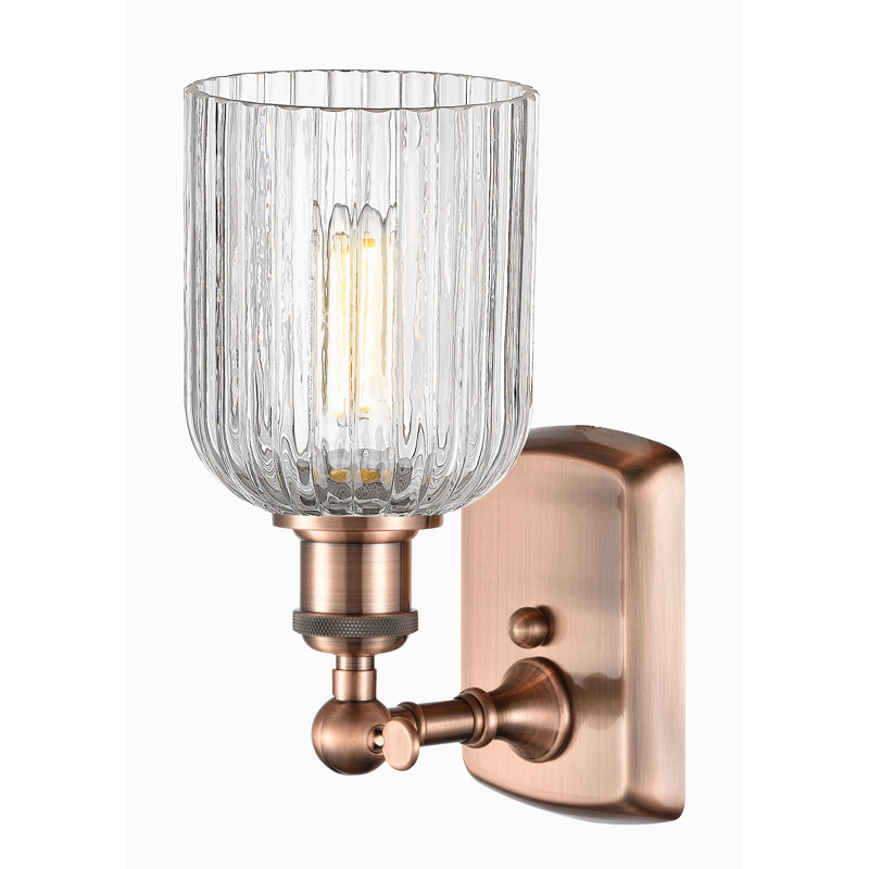 Northgate Steel Armed Sconce, Antique Copper, Gloss White