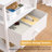 Nightstand Set of 2, End Tables with Charging Station, White Night Stands with Fabric Drawers, Small Fabric Drawer Dresser, Tall Bedside Tables Set of 2 for Small Spaces, Living Room, Bedroom-409266979