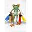«Drôle de grenouille avec sacs à provisions»-100457723