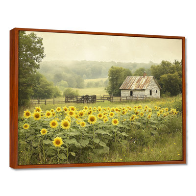 «Drevin Sunflowers And The Chicken Pen» - Art mural tournesols
