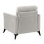 Chaise d'appoint contemporaine contemporaine, revêtement en microfibre brun clair, pieds en métal noir, assise et dossier confortables, structure en contreplaqué, mousse à ressorts ensachés, capacité de 300 lb, chaise de 35 po x 34,5 po avec dossier confortable