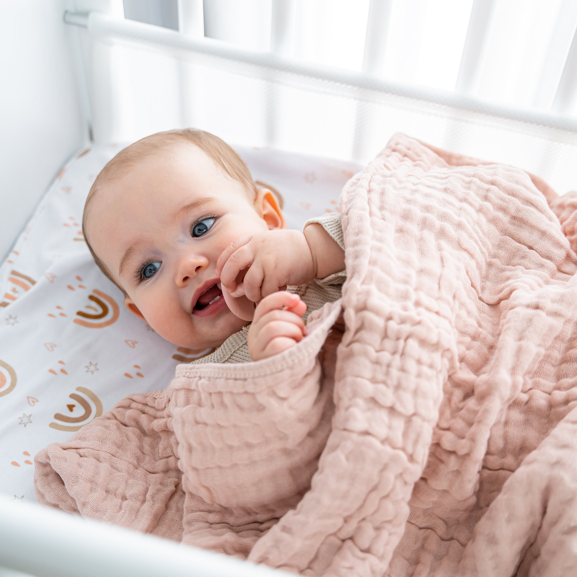 Karlina Muslin Blanket, Baby, Blush