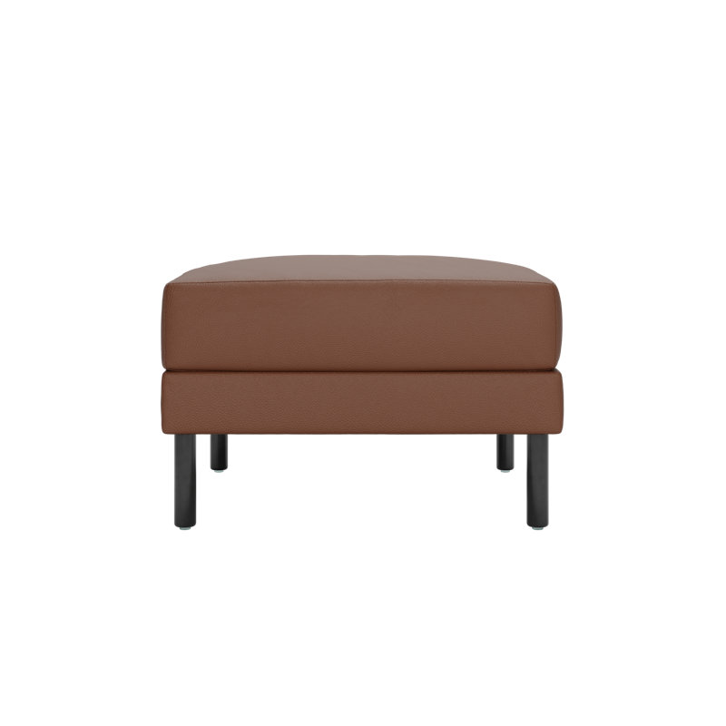 Essential Ottoman, Terra Cactus Leather, Metal