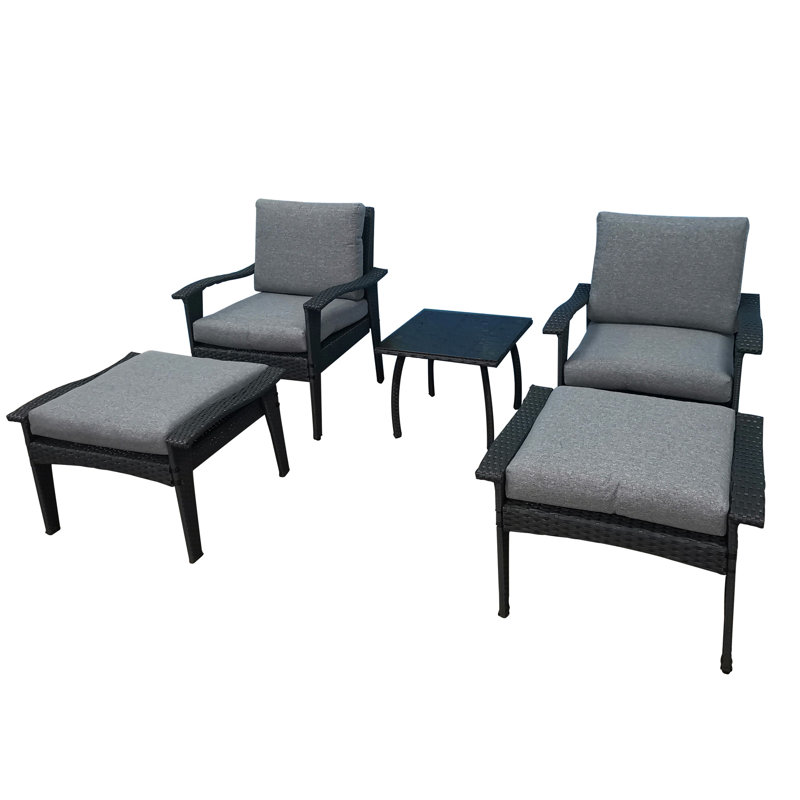 Comfortable Outdoor : 5 With Chair, & Zippered Cushions 5 Patio , Cushion Covers, Gray