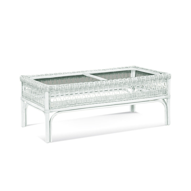 Table basse 4 pieds Nassau, Blanc givré