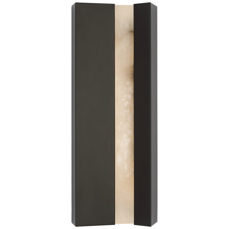 Anne-Marie Barton Austera 32" Sconce with Alabaster, Matte Carbon, 20" H x 8" W x 3.25" D