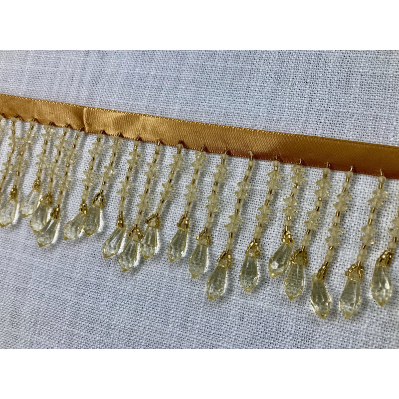Crystal Beaded Fringe Trim 3" Width 