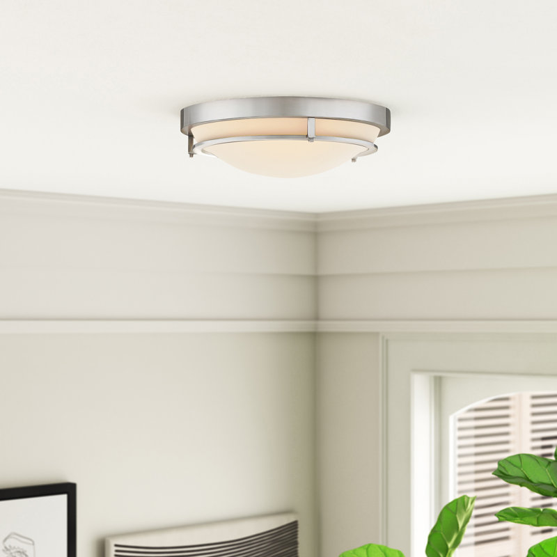 Aaru Glass Flush Mount, Brushed Nickel