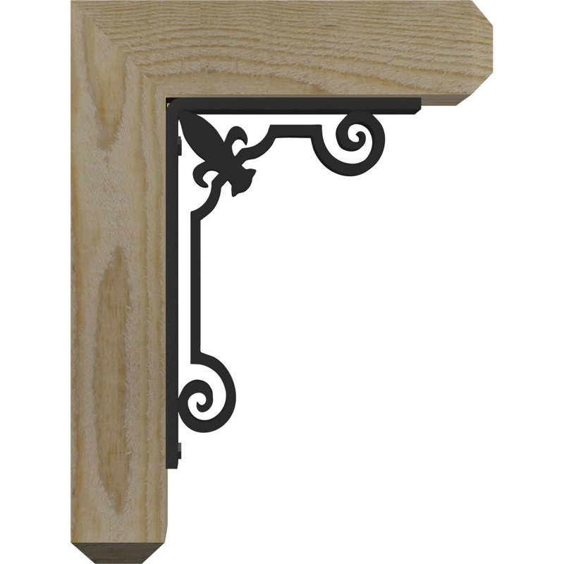 Fleur de lys triple support artisanal Ironcrest, H 12 po x P 9 1/2 po, Sapin Douglas de l 4 po x T 2 po (sciage brut)