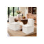 Chaises de salle à manger rembourrées avec roulettes, fauteuil simple moderne avec roues pivotantes pour le salon, livré assemblé (6 pièces, crème)-624424405-624424409