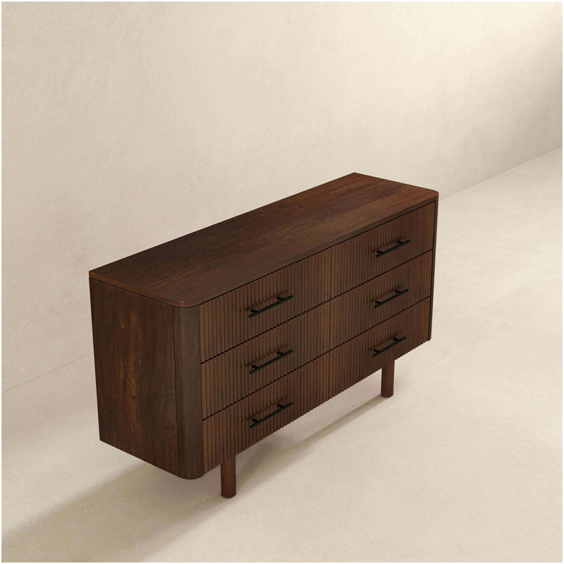 Commode à 6 tiroirs en bois massif Logan