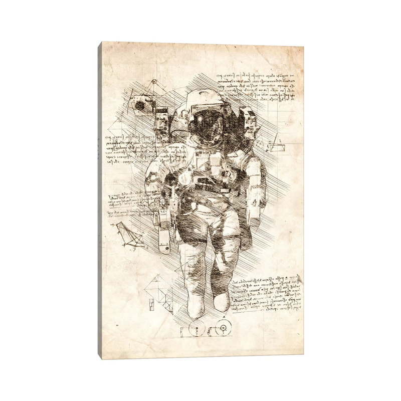 «Astronaut suit» par Cornélin, impression sur toile tendue, H 26 po x l 18 po x 1,5 po