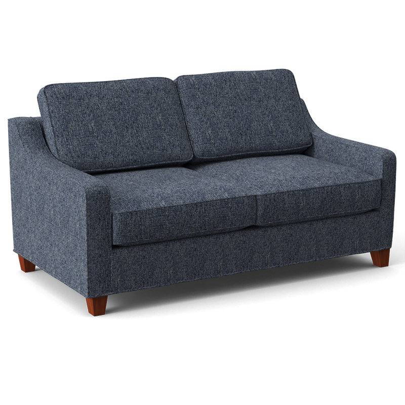 Clark 74" Square Arm Sofa Bed with Reversible Cushions, BM Cherry, Connelly Blue Jay, Innerspring