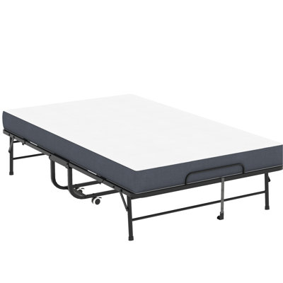 75"X46" Wide Folding Bed With 5" Memory Foam, 450Lbs Steel Frame, Easy To Store And Use Large For Tall People, Foam Mattress, Heavy - Duty, Great Camping
