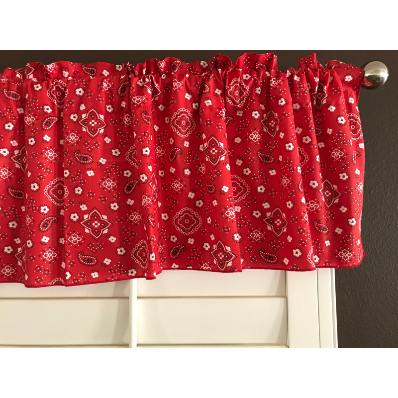 Cantonnière à imprimé cachemire Bandanna, L 58 po x L 28 po, Rouge