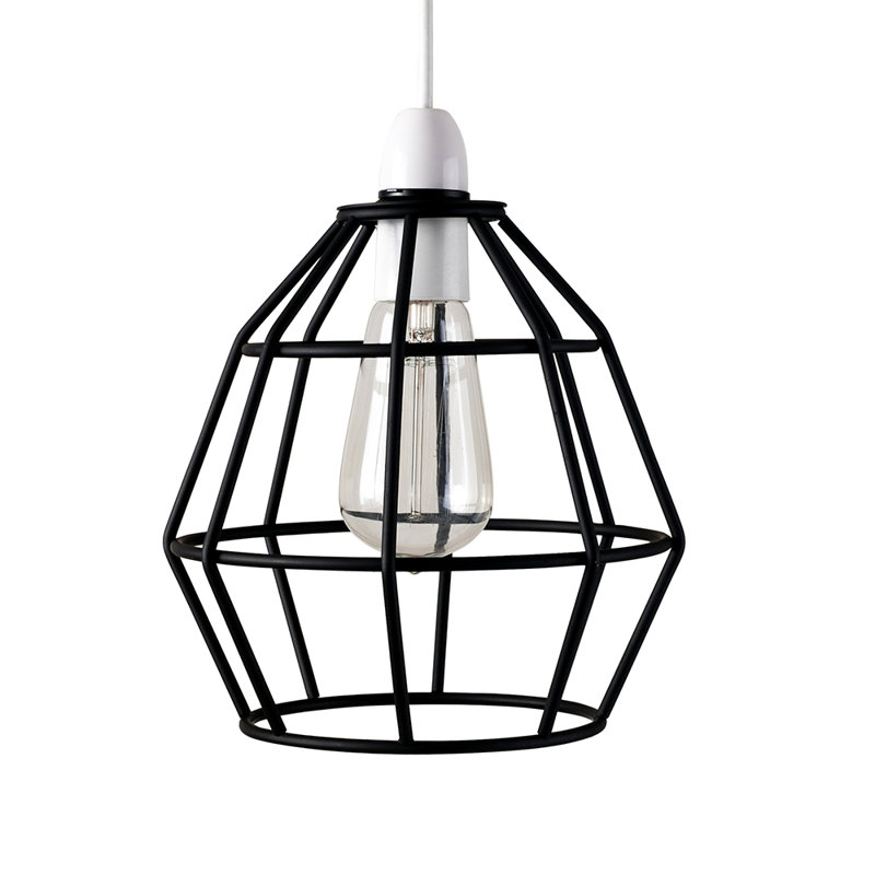 Haney 20 cm H Oval Pendant Shade ( Screw On ), Black