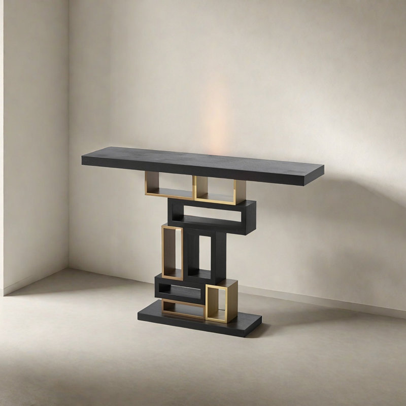 Modern Luxury Console Table, 31.5" H x 47.24" W x 14.96" D, Black