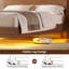 Cadre de lit flottant pleine grandeur avec rangement, station de recharge et lumières DEL, cadre de lit en bois cannelé avec tête de lit de rangement pour chambre à coucher, aucun sommier requis-1153541234