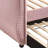 Twin Size Daybed With Pink Upholstery And Trundle, Contemporary Bedroom Desirable Option, Velvet Fabric, Classy Rolled Arms Upholstered Appealing Quality, Soft Upholstery, Graceful Arm Trim