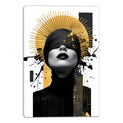 Art mural doré sur toile Golden Halo Noir