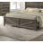 Rustic Gray 3Pc Set Eastern King Size Bed 2X Nightstands Unique Design Headboard Bedroom Furniture Metal Accents