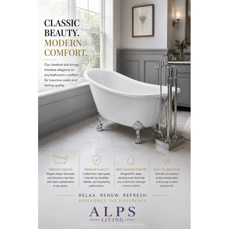 Baignoire sur pattes 55 po Regent