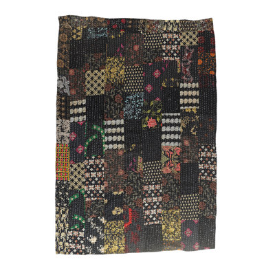 Advika Handmade Kantha Cotton Throw Blanket
