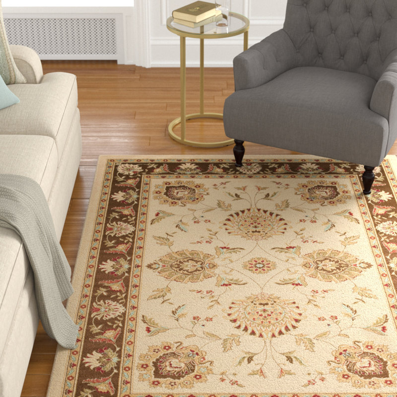 Tapis oriental ivoire / brun Klose, Rectangle 6 pi 7 po x 9 pi 6 po