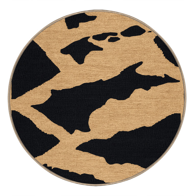  Tapis hawaïen à motif d'îles lavables, Rond 5 pi