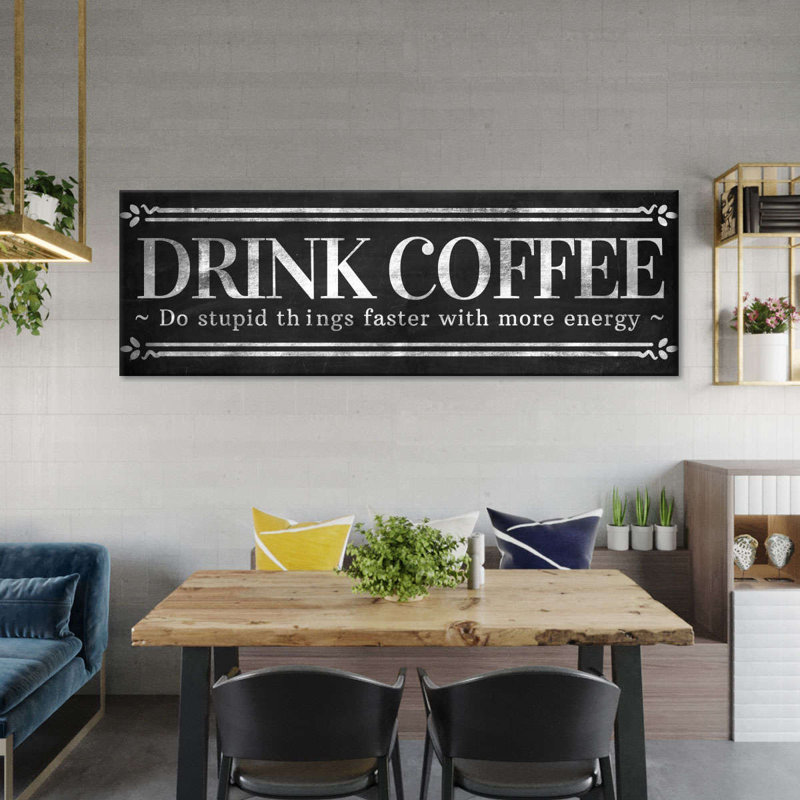 Funny Coffee Sign Canvas Print, 30" H x 10" W x 1.25" D