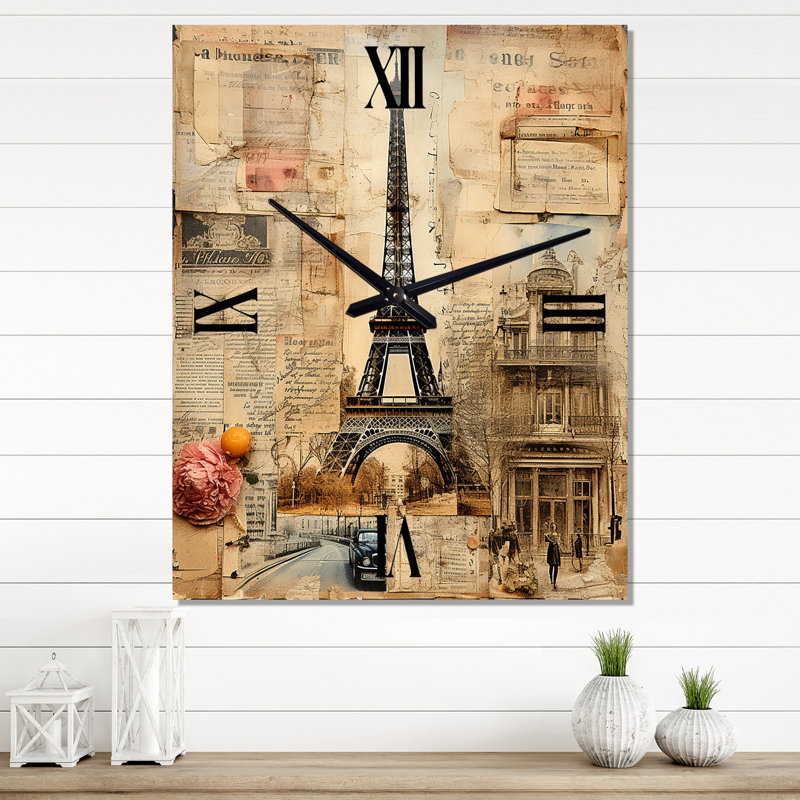 Horloge murale rétro Paris Chronicles Vintage - City Paris, Moyen