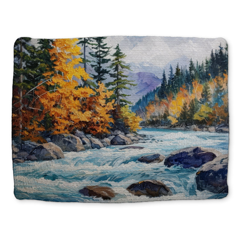 Blue Braided Polyester Placemat - Rapids | Home Decor Essential