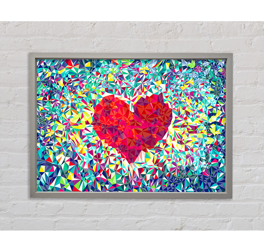 Love Heart Glass - Einzelner Bilderrahmen Kunstdrucke auf Leinwand