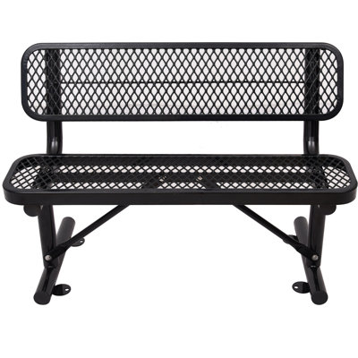Banc extérieur en acier durable avec dossier confortable, parfait pour les jardins et les patios