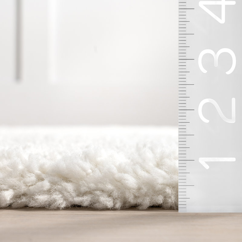 Tapis de couloir à poil long blanc cassé uni pour le salon, la chambre à coucher, la salle à manger, la chambre de bébé, le vestibule et le couloir Exmouth