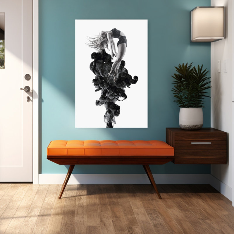Rafale d'art contemporain abstrait, H 48 po x l 32 po