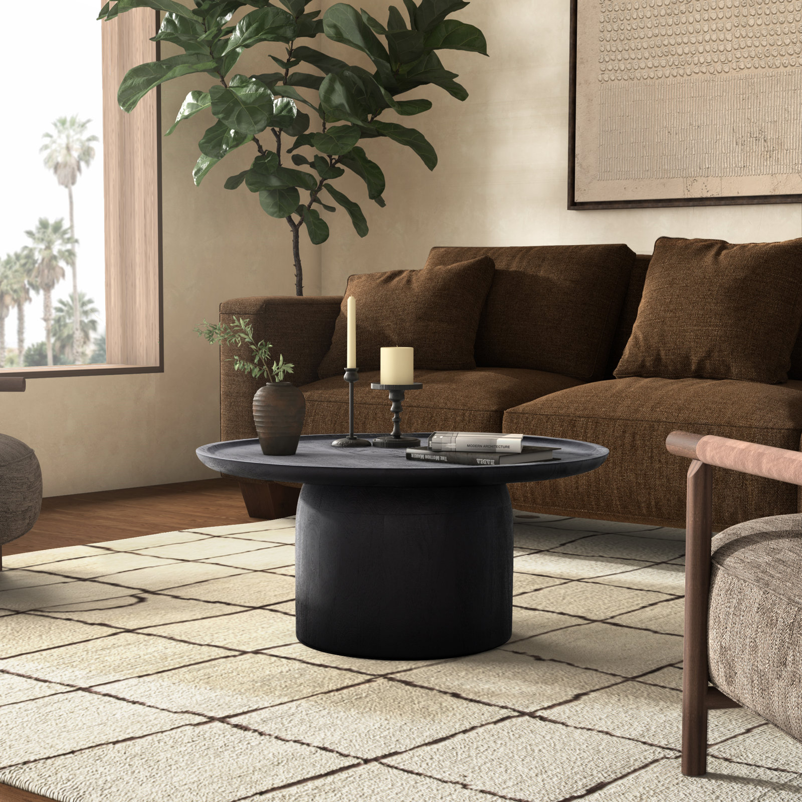 Ardo Solid Wood Coffee Table, Black
