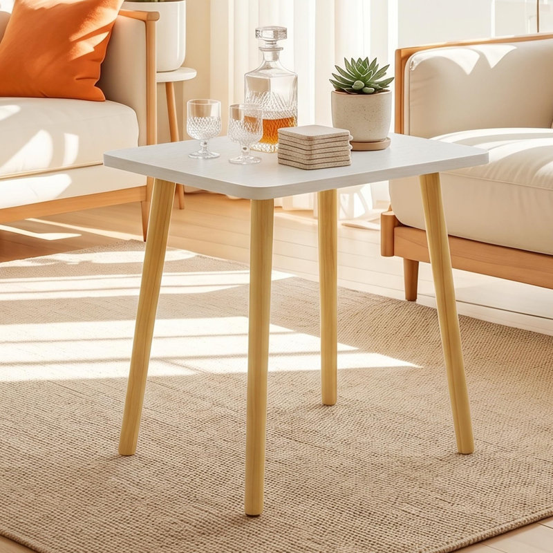 Petite table d'appoint moderne en bois de 42 cm de hauteur, table basse compacte