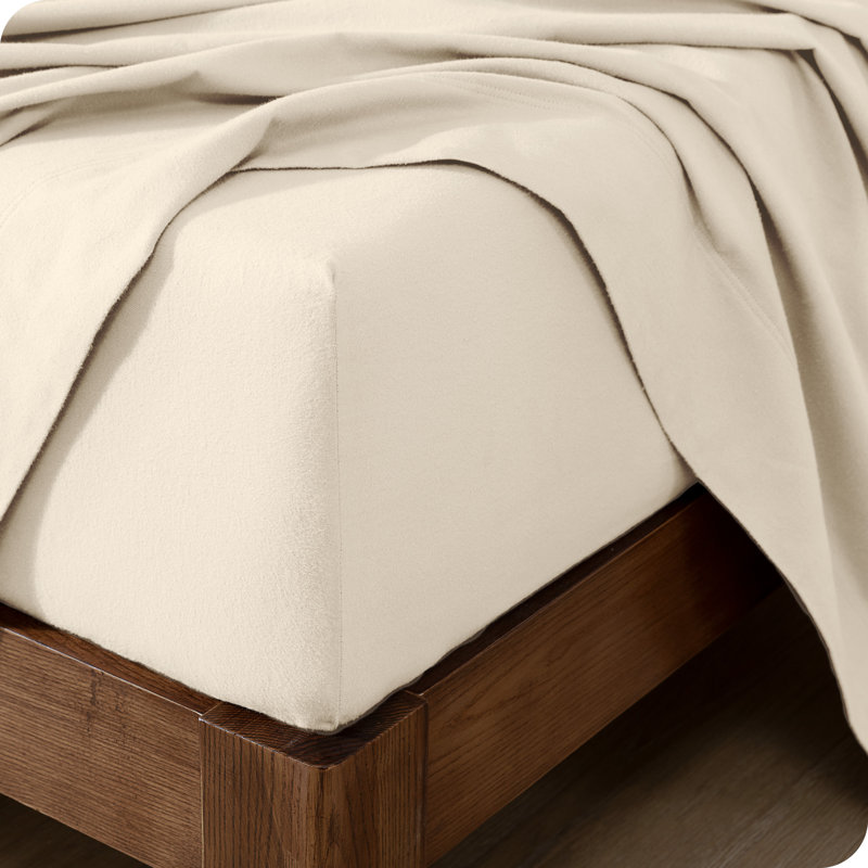 Flannel Machine Woven Sheet Set, Sand, King Sheet Set with 2 Pillowcases