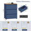 3-Drawer Nightstands with Outlets and USB Ports, 2 Pcs-1990650561
