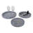 Coastal Resin & Wood Decorative Trays - Blue Striped Design - 16" 14" & 12" Round Nesting Display - Home & Office Decor Set of 3