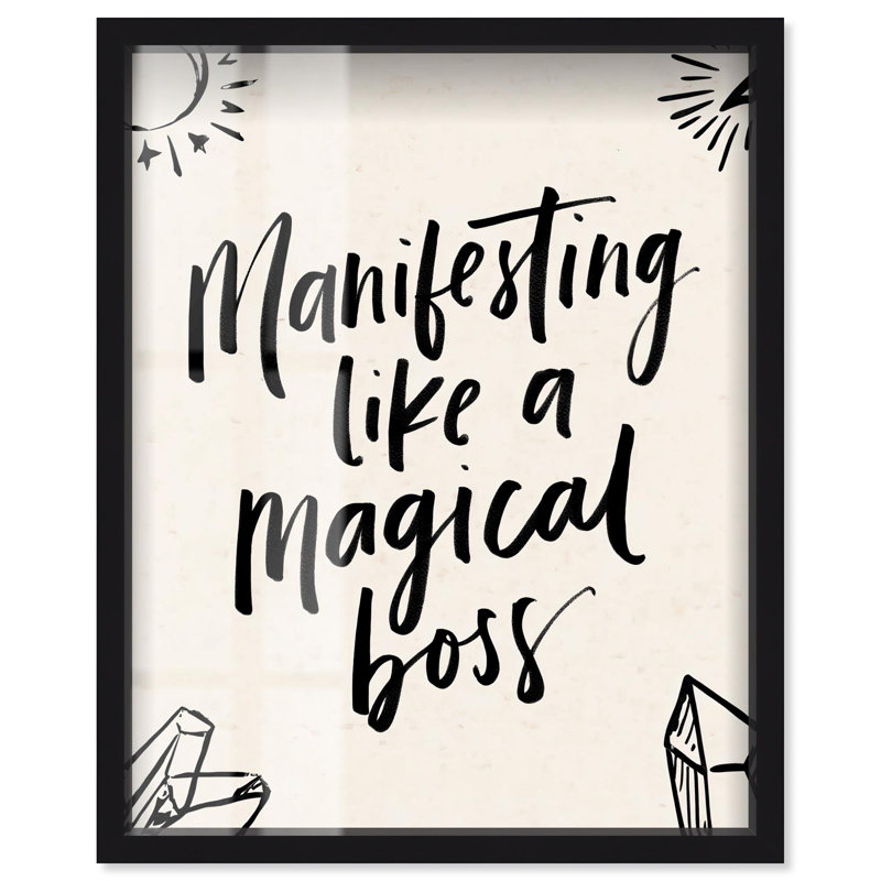 Magical Intention Shadowbox Print Quotes Art Prints par Art Remedy, Noir, H 21 po x l 17 po